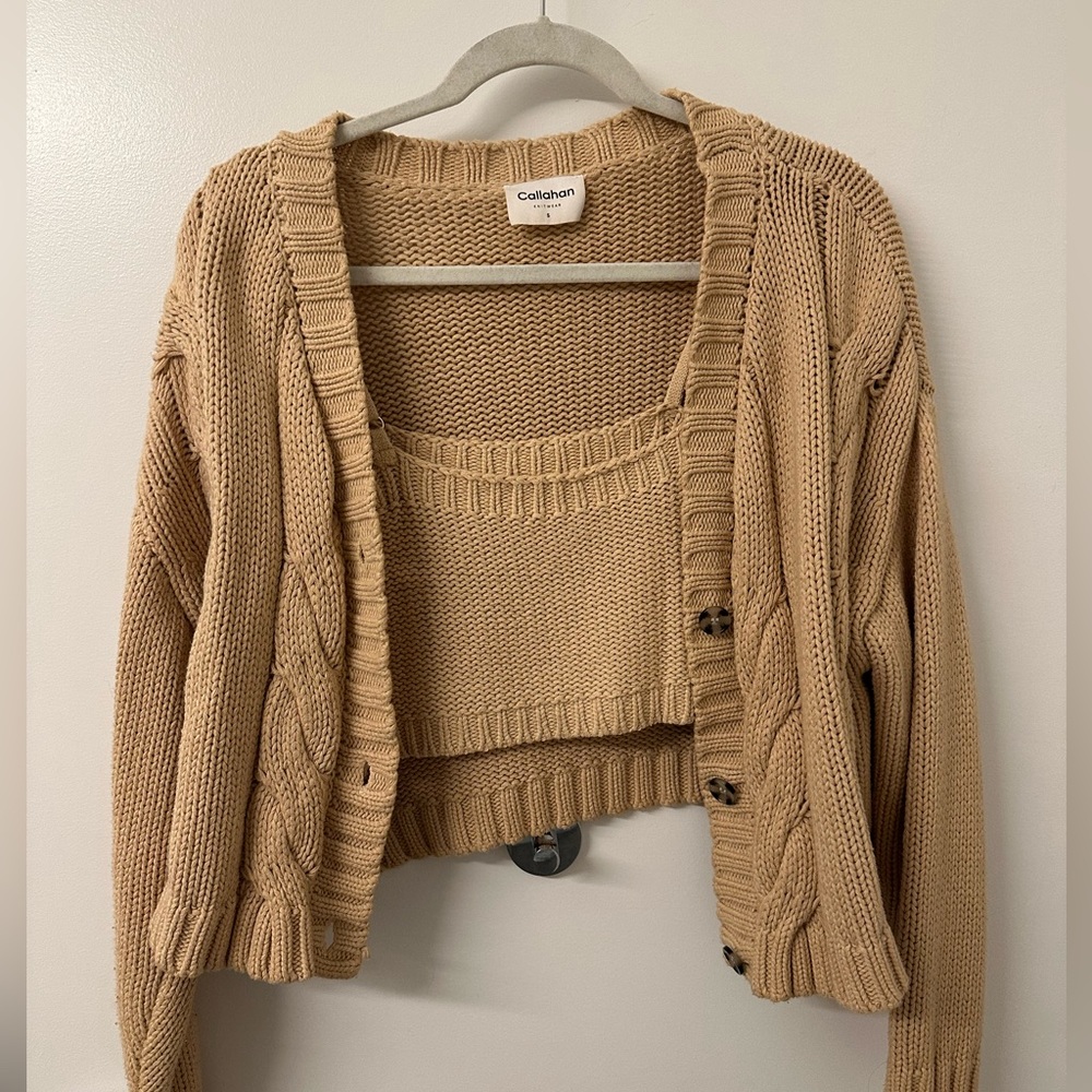 Callahan Cardigan Set in Nude in small